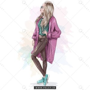 فایل وکتور مدل دختر ایستاده