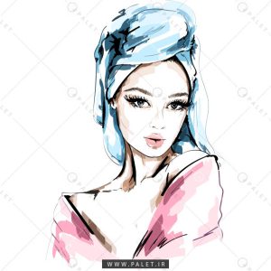 دانلود طرح دختر فشن با حوله سر