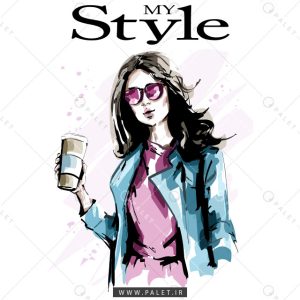وکتور رایگان دختر فشن با استایل خیابانی