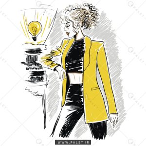وکتور مدل دختر زیبا با استایل لاکچری