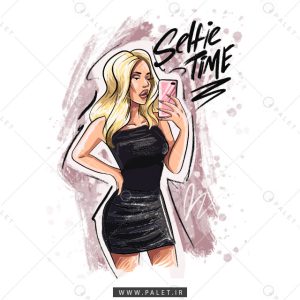 دختر فشن جذاب درحال گرفتن عکس