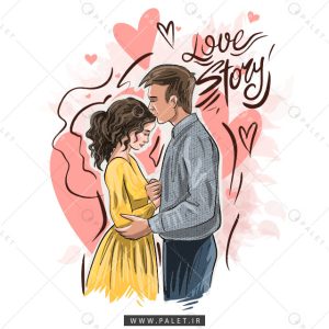 وکتور لایه‌باز زوج عاشق
