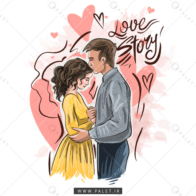 وکتور لایه‌باز زوج عاشق