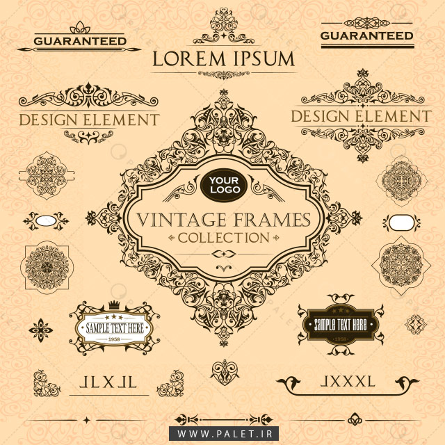 پکیج لایه‌باز وکتور کادر و قاب باروک
