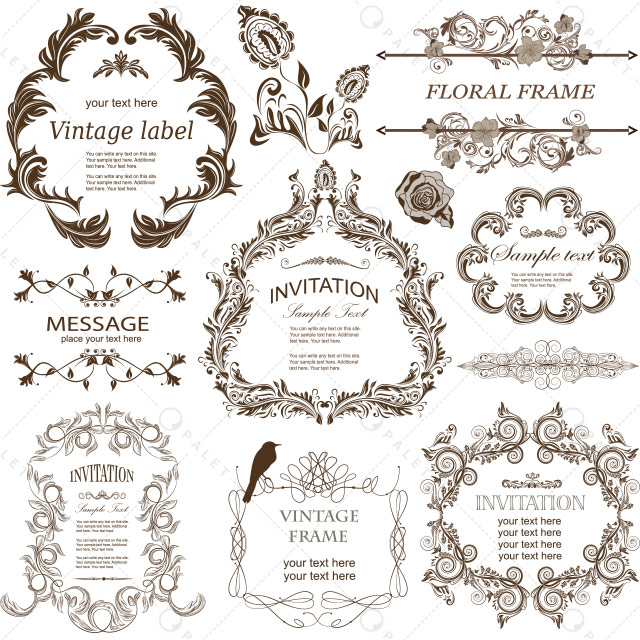 مجموعه قاب‌های قدیمی و گل‌دار