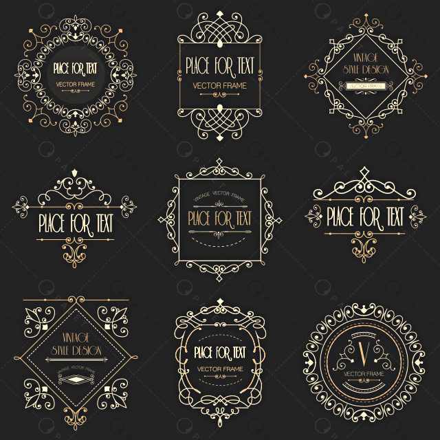 مجموعه وکتور قاب و فریم ویکتوریایی