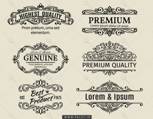 مجموعه لیبل‌های کادر و حاشیه باکیفیت