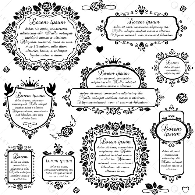 وکتور لایه‌باز فریم و حاشیه‌های گل‌دار