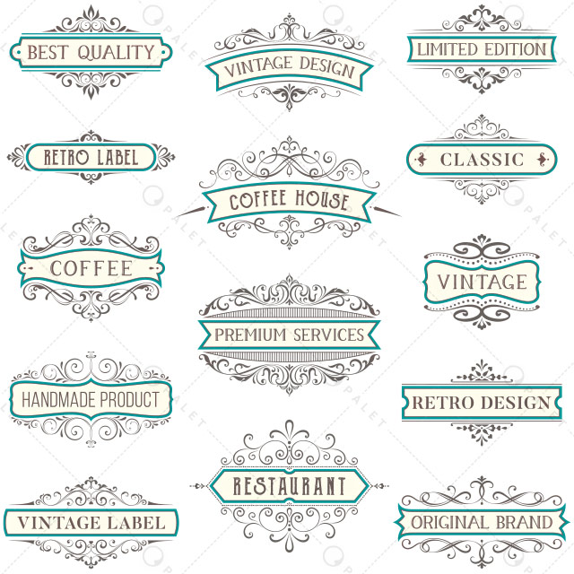 پکیج وکتور کادر و حاشیه با سبک قدیمی