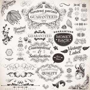 مجموعه لیبل و قاب‌های تزئینی به سبک قدیمی