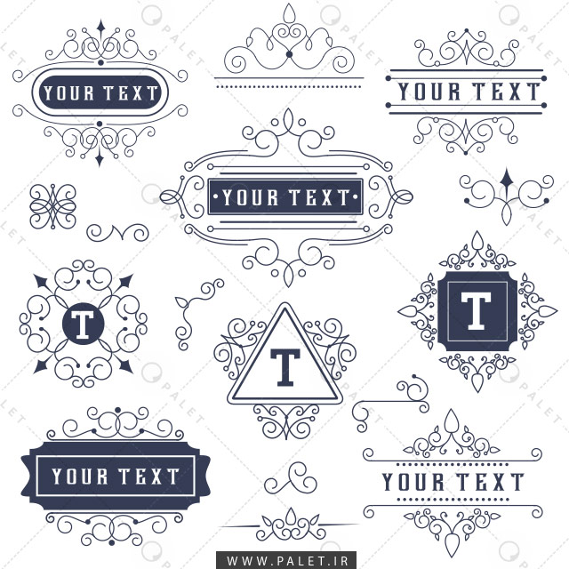 مجموعه لایه‌باز مونوگرام لوکس