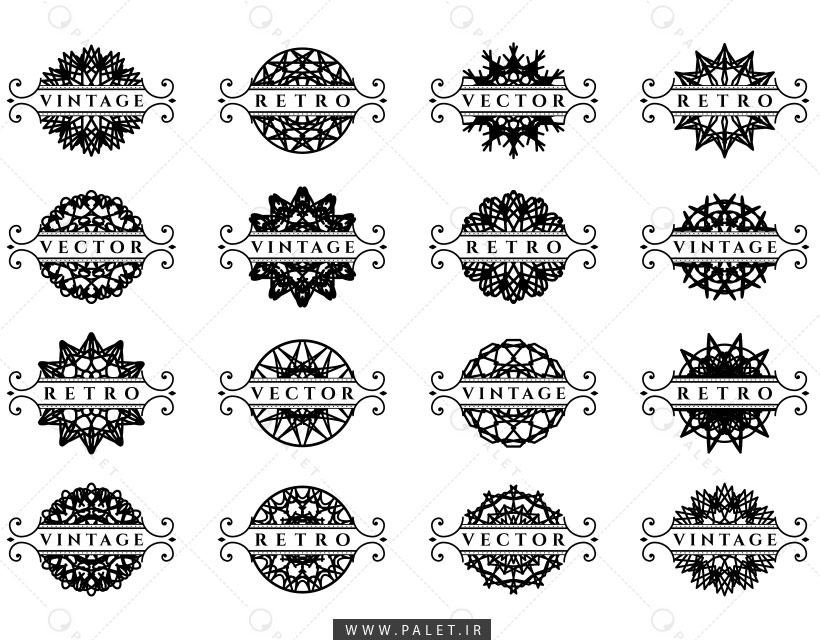ست کادر و حاشیه خطی با سبک اسلیمی