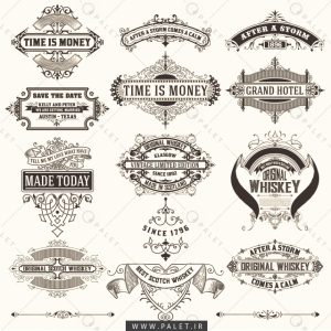 مجموعه برچسب‌های رترو و قدیمی