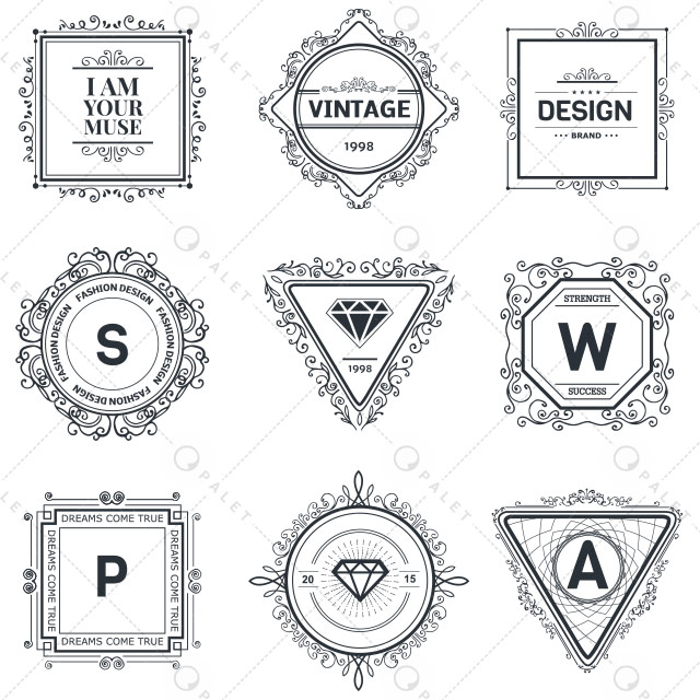 قالب‌های مونوگرام متن و برند