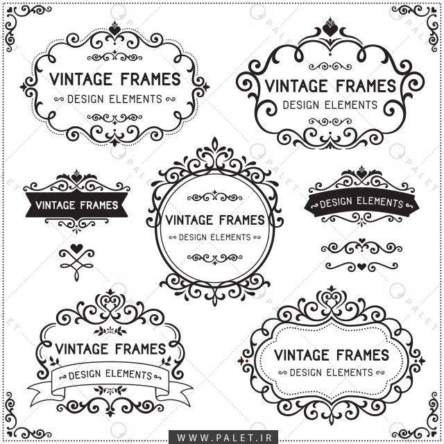 مجموعه قاب‌های قدیمی و خطی