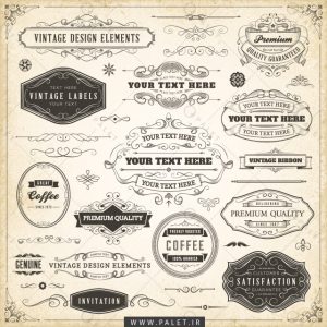 مجموعه برچسب قاب و حاشیه‌های نوستالژی