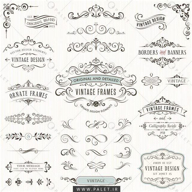 انواع حاشیه و عناصر تزئینی متن