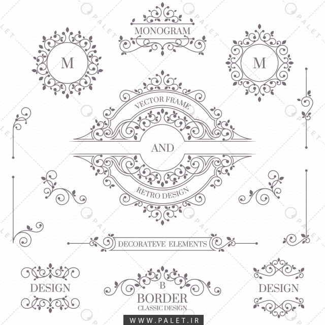 پکیج کامل مونوگرام و فریم رترو