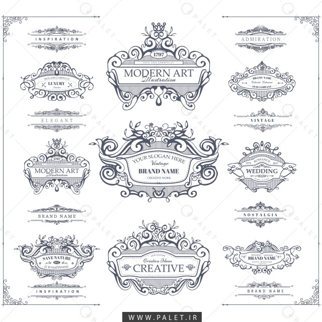 دانلود طرح‌های لایه باز قاب و حاشیه قدیمی