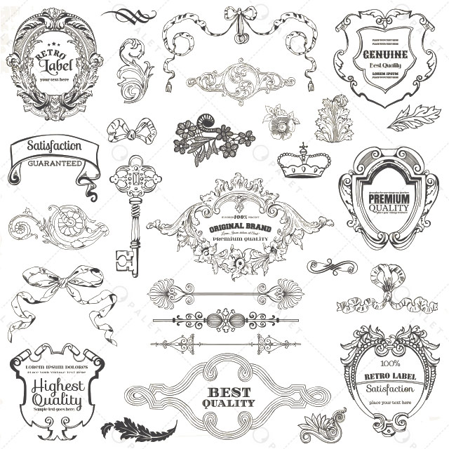 مجموعه رایگان  قاب و حاشیه تزئینی وینتیج