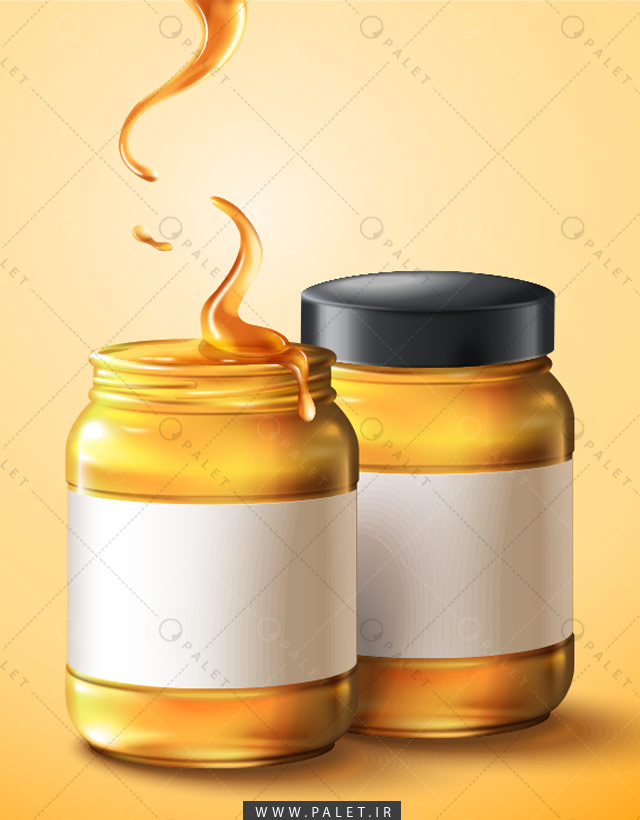 وکتور ظرف شیشه‌ای عسل