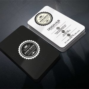 طرح لایه‌باز کارت ویزیت سفید و مشکی